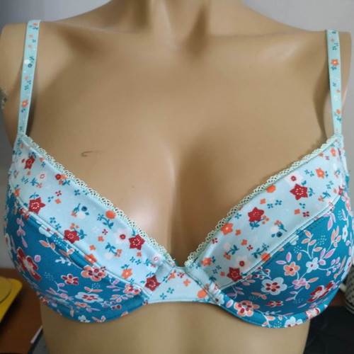 Γυναικείο σουτιέν Noromeo 32B balconette καινούργιο, teal μπλε εκτύπωση