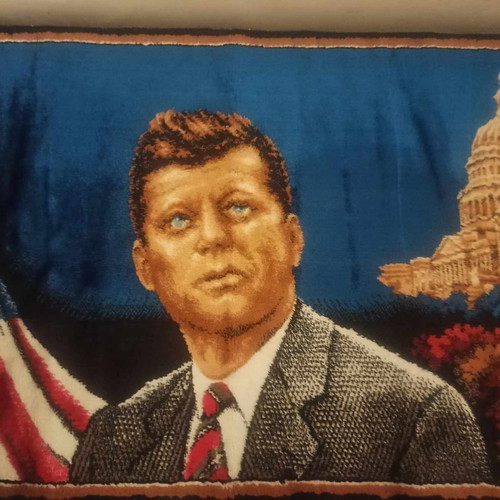 Vintage John Kennedy 1960 decorative textile rug new