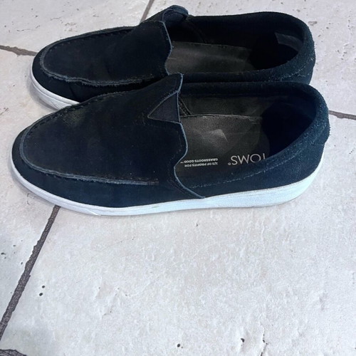 Toms men's black suede shoes like new