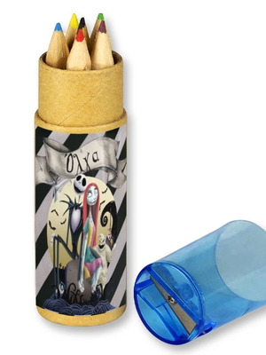 Nightmare Before Christmas colored pencils new with child name, 10 pcs
