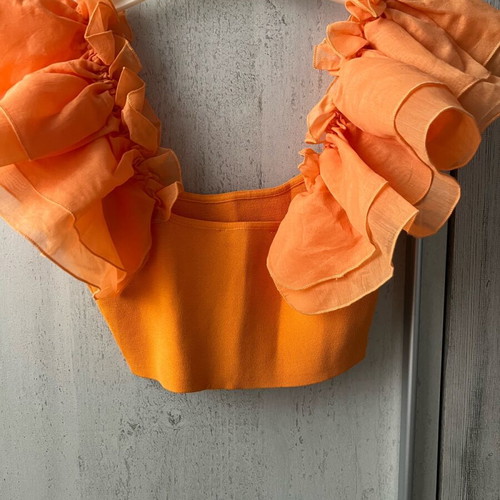 Zara crop top orange like new, size S