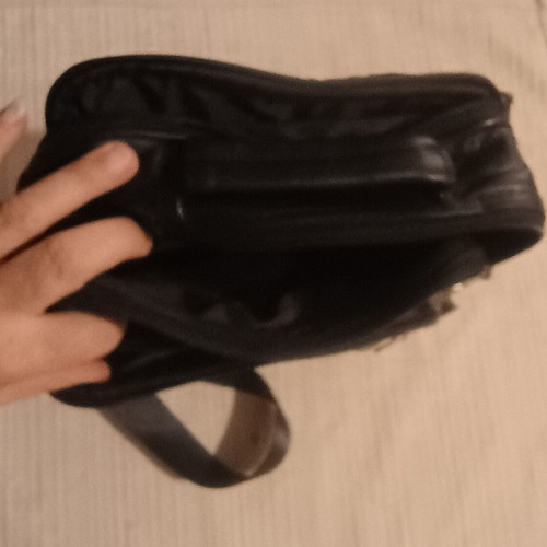 Black shoulder travel bag, new