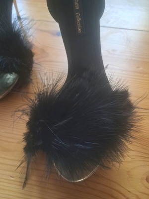 Zara mule with fur size 39 like new