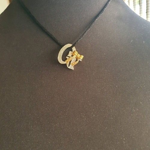 Silver 950 pendant GT Tsangarakis 1999, like new, silver and gold