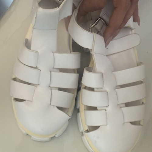 Fisherman flatform sandals white used size 39