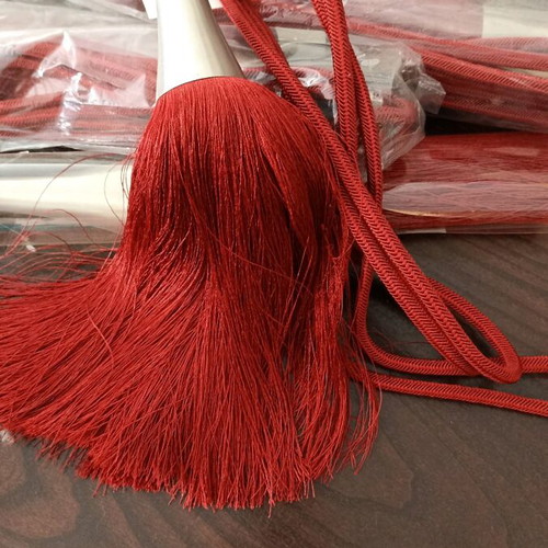 Curtain tiebacks red new with metal element
