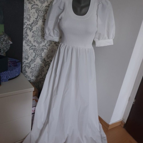 Zara long white dress like new, size S