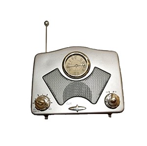 Ραδιόφωνο επιτραπέζιο ασημί old style 12cm