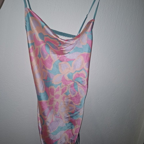 ASOS satin beach dress, colorful, size L