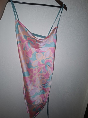 ASOS satin beach dress, colorful, size L