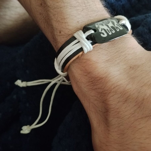 Nomination unisex summer bracelet like new, leather with bone detail