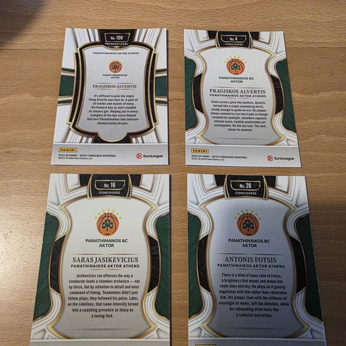 Panathinaikos cards lot Panini Select 2025-26, like new