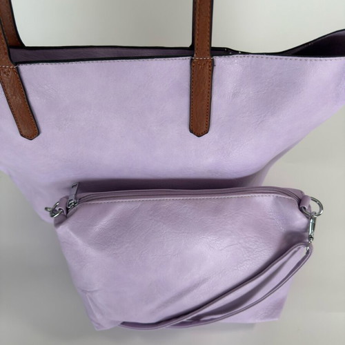 Women’s double lilac shoulder bag new, leatherette