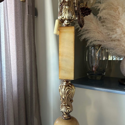 Vintage baroque floor lamp used, 1.46 m tall, three arms