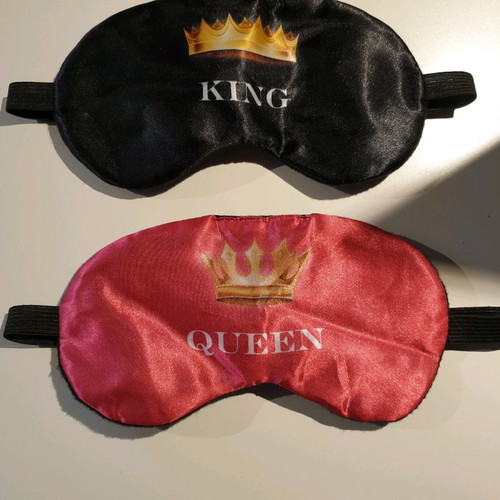 Sleep masks his & hers unused with soft fleece fabric and satin