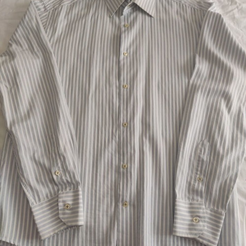 Jacques Hermes Business Custom Fit men's striped dress shirt, size L