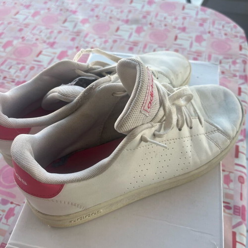 Adidas athletic shoes size 36 used, white and pink
