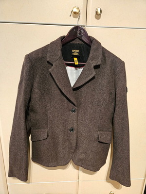 Κοντό παλτό Superdry καφέ σαν καινούργιο, μέγεθος L