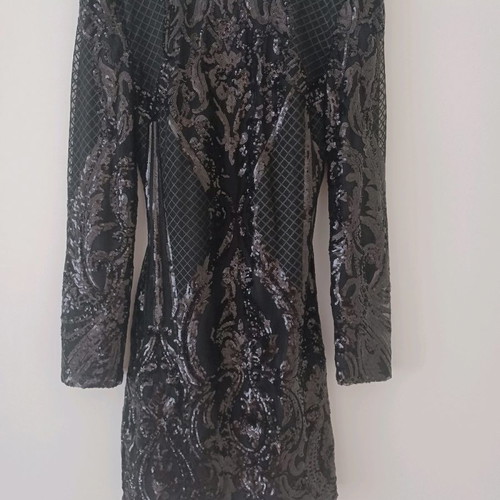 Sequin dress medium used, black, open back