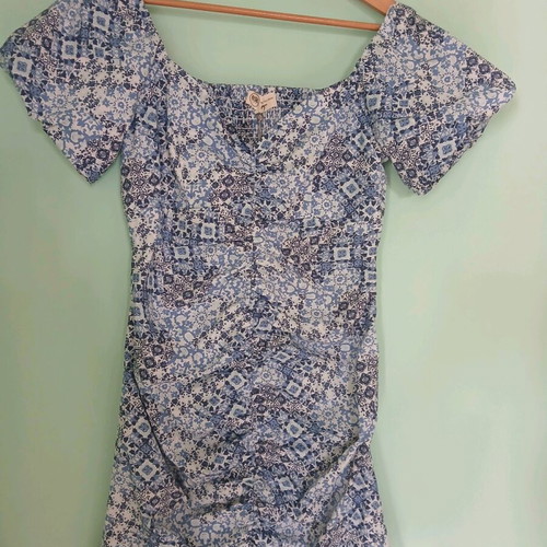BSB cotton dress new, size large, blue multicolor