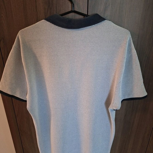 Men's Polo Shirt Large Like New White Blue