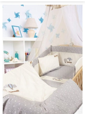 Baby nursery set new with blanket, mosquito net, bumper and sheets