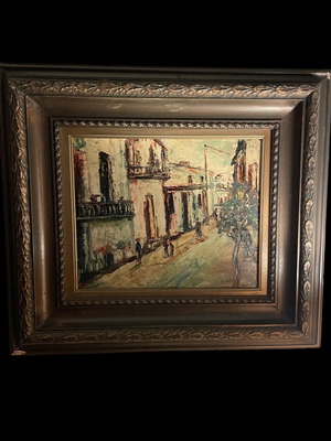 Kazlaris oil painting like new, wooden frame, 1960s