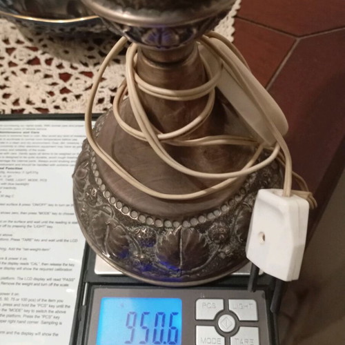 Silver lamp 950 grams like new