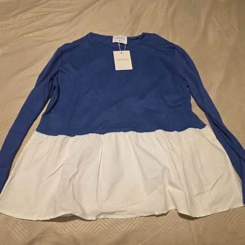 Compania Fantastica knit top with cotton bottom new, blue, size M