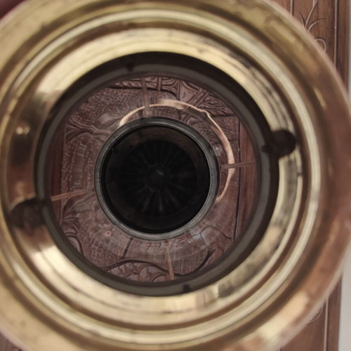 Old brass oil lantern with glass, 60+ years