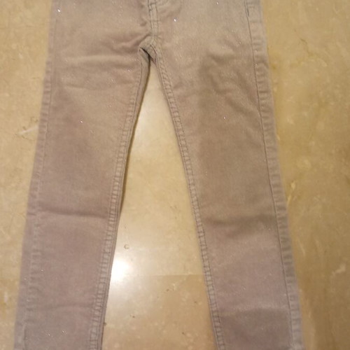 Girls' corduroy pants 3-4 years gray like new with silver thread