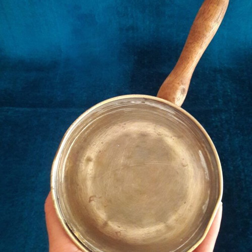 Vintage brass gas burner used with slight base deformation