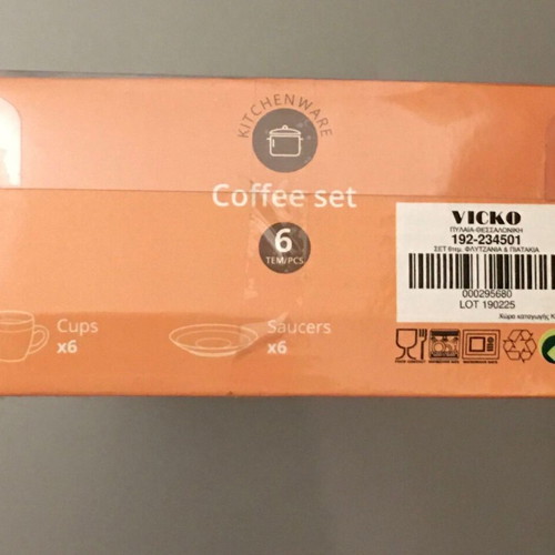 VICKO coffee cup set of six new in packaging