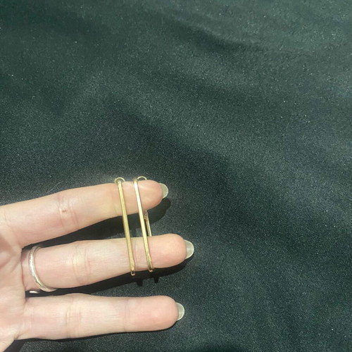 Rectangular earrings gold color like new