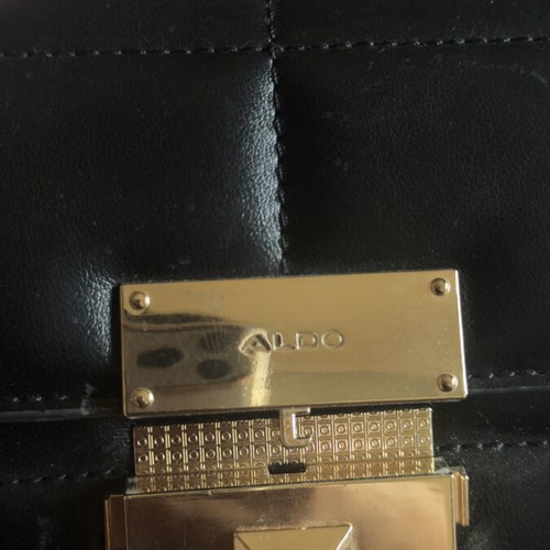 Aldo small black shoulder bag with gold chain used