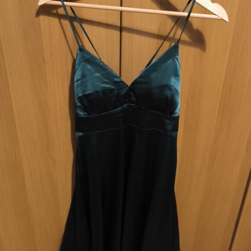 Passager long green satin dress new, size L-XL