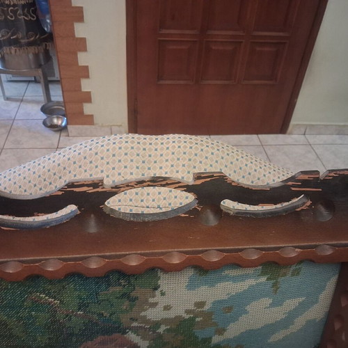 Vintage Handmade Gobelin Textile Painting with Large Carved Wooden Frame used