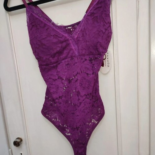 Lace bodysuit Parkson new, magenta purple, made in Italy
