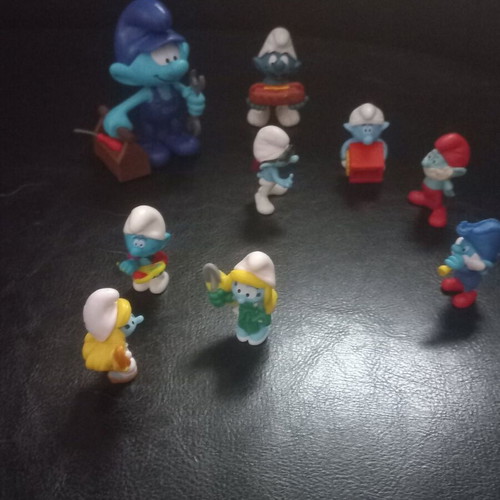Smurfs figure set of 9 including 3 vintage Schleich-Peyo-McDonald's