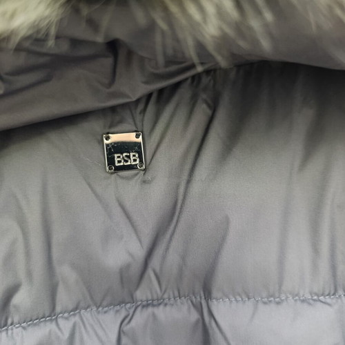 BSB Long Women's Coat like new, size 40, dark gray with removable fur