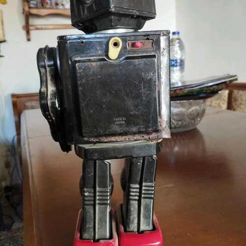 Vintage Robot Horikawa Japan 1970s Space Fighter used, rusty and missing hand