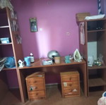 Desk set used with bookshelf, wardrobe and nightstands