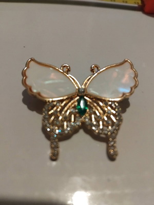 Butterfly pin new with rhinestones 5cm
