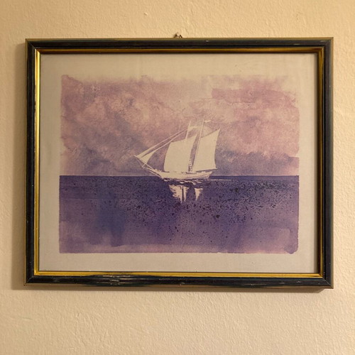 Seascape print like new, unsigned, 28x35cm