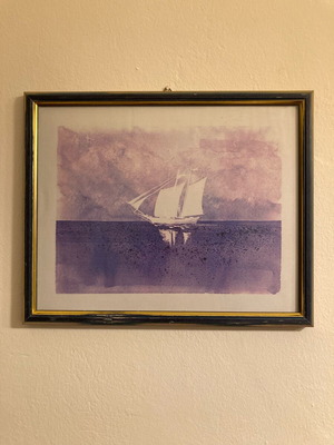 Seascape print like new, unsigned, 28x35cm