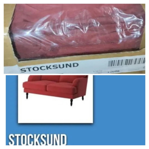 Ikea Stocksund Loveseat Cover new, velvet Ljungen light red