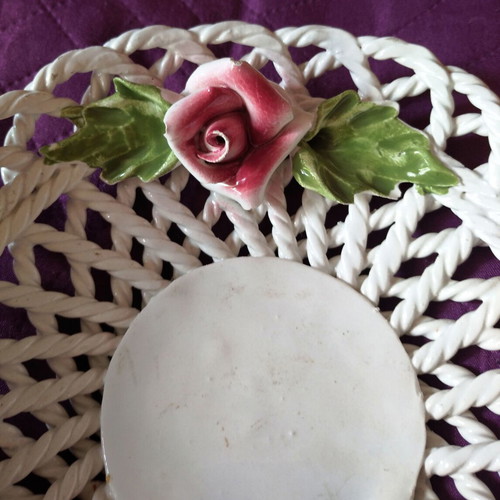 Ceramic vintage handmade platter like new, diameter 20cm