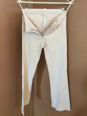 Women's bell-bottom pants used, size XS, beige