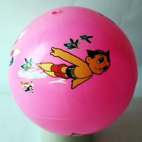 Vintage Astro Boy ρόζ φουσκωτή μπάλα καινούρια