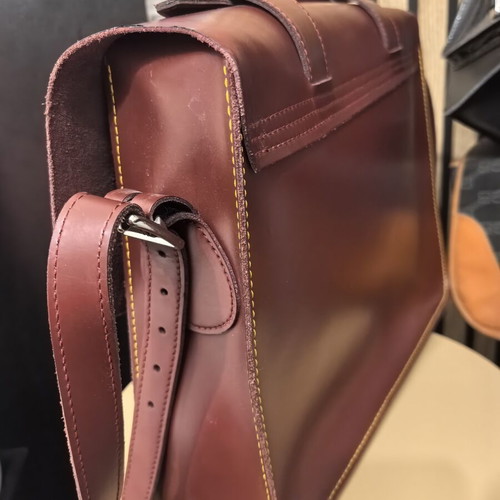 Dr. Martens leather laptop and school bag, burgundy